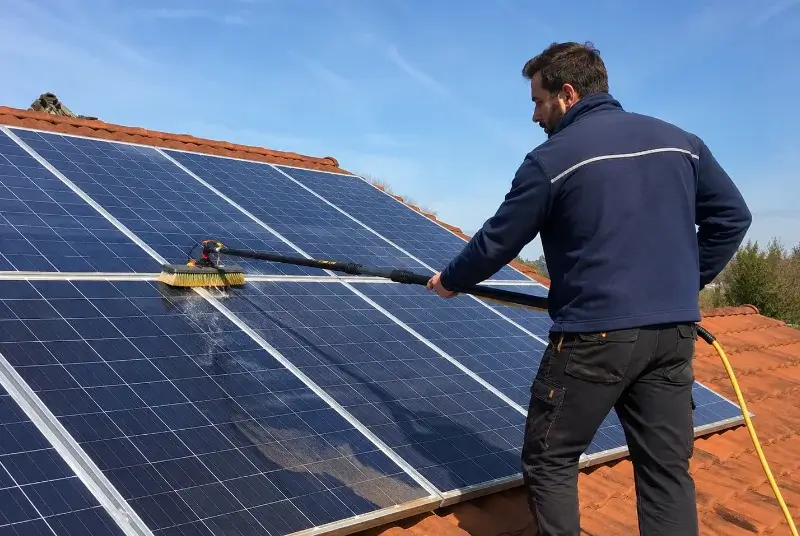 Nettoyage et entretien de panneaux solaires à la Martre