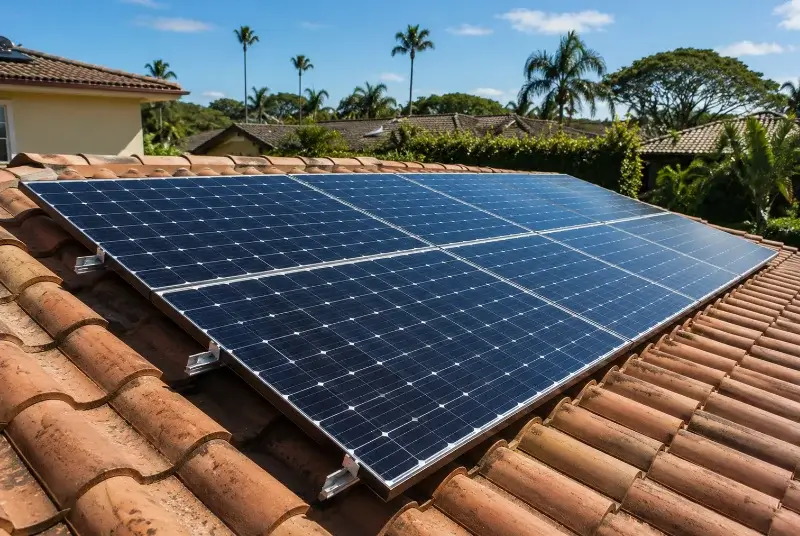 Installation de panneaux solaires à la Martre
